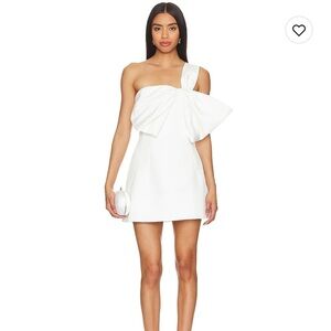 Bardot white bow dress